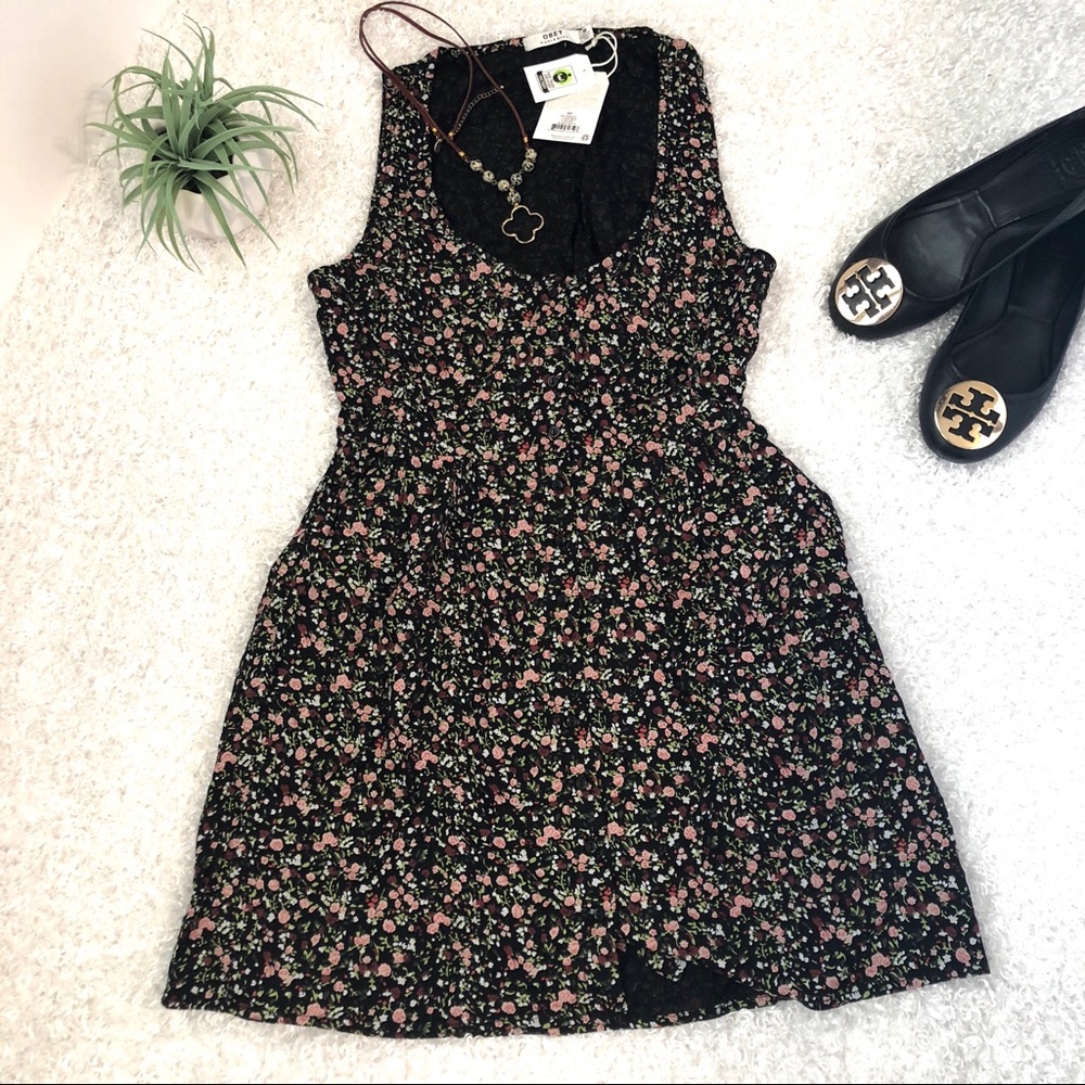 Chase Knot Back Dress- Black/Multi